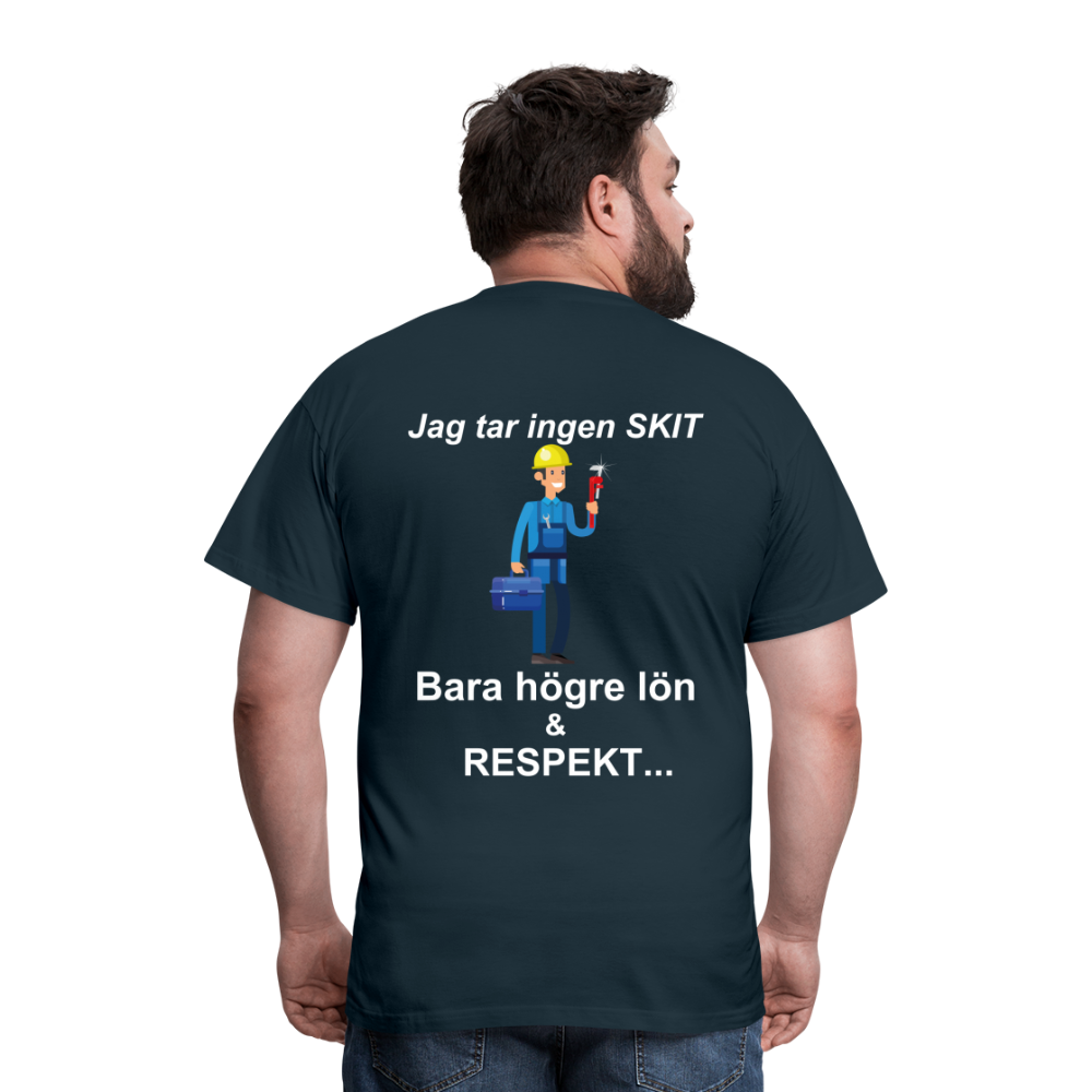 T-shirt herr mek vit text - navy